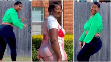 Thick lady causes stir as she shakes her behind in slaying videos, peeps react: “Wonderful God”