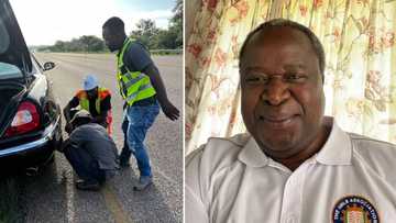 Tito Mboweni shares how it took 5 men to help change a single punctured tyre, leaves SA shaking their heads