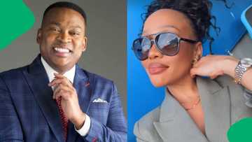 Video: Soccer fans spot Robert Marawa and Thando Thabethe at Mamelodi Sundowns game