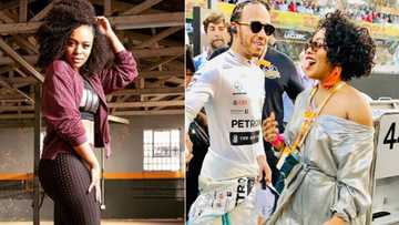 Nomzamo Mbatha living her best life - hangs out with Lewis Hamilton