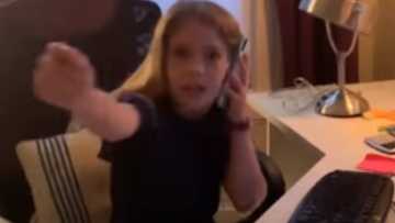 Video of girl, 8, mimicking mom working from home excites netizens