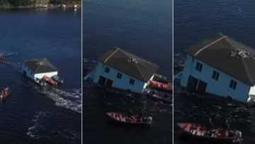 World wowed by Canadian couple who moved entire house across the water