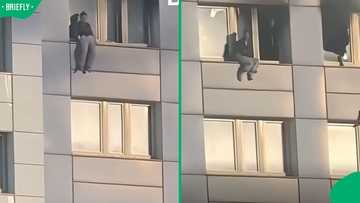 "She's brave": Social media stunned as woman jumps from burning building into firefighter's arms