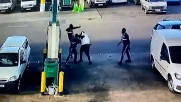 Video shows local petrol attendants ganging up on man after he attacked one