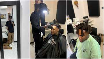 Young barber who learnt to cut hair online makes it as singer BNXN employs his services, photos go viral