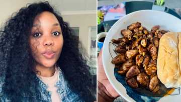 Lady’s hilarious reaction to plate piled with chicken hearts gets Mzansi peeps going: “He's heartless”