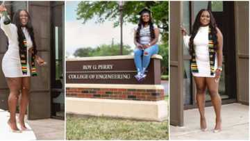 Beautiful lady set to graduate with engineering degree from university slays in mini-skirt; peeps react to photos