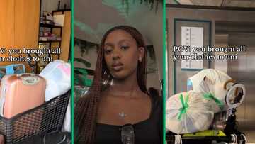 Johannesburg student packs her entire wardrobe for res, suitcases and trolley has TikTok busting