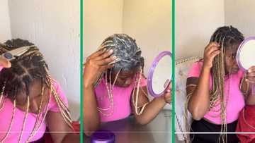 Mzansi woman tries to refresh old braids with relaxer in TikTok video, sparks hilarious reactions