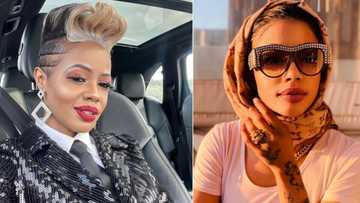 Kelly Khumalo and sister Zandie looking closer than ever in 4 snaps of them at family event, fans react: "Our prayers are answered"