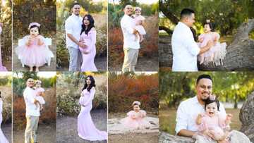 Man beautifully recreates late wife’s pregnancy photos with their 1-year-old daughter, images light up the net