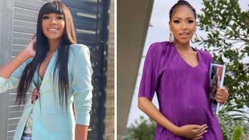 "Please grant me the wisdom": Blue Mbombo shares snaps from gender reveal party