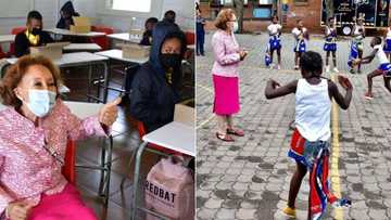 South Africa's 1st Lady Dr Tshepo Motsepe visits Kasi school to donate shoes