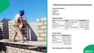 "Add R400,000": SA confused about construction expert's construction costs for 4-bedroom house