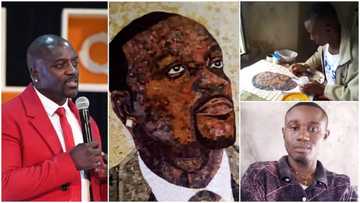 Jubilation as Akon recognises artist after he used old newspapers to create his photo
