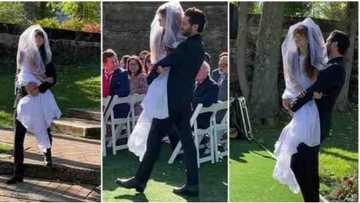 Groom warms hearts after carrying his lovely bride’s disabled twin sister in sweet video