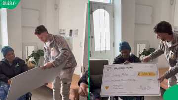 "Incredible story": Chad Nathan hands homeless Sidney Miller R500K cheque weeks after storm video