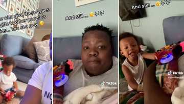 Hilarious TikTok video shows Mzansi dad suffering as a result of toddler’s noisy toy: Fellow parents feel it