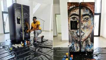 Meet Ennock Mlangeni, artist who painted incredible portrait on household fridge