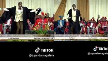 Mangosuthu University of Technology graduate channels church energy on stage, sermon-like celebration delights audience in TikTok