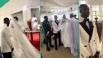 Video shows moment pastor asked Nigerian bride to remove her eyelashes or no wedding, generates buzz