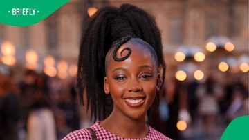 Thuso Mbedu turns heads in chic pink minidress at Louis Vuitton show, reveals what’s in her bag