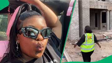 "How a queen lives": Self-made woman flaunts success as she oversees construction project