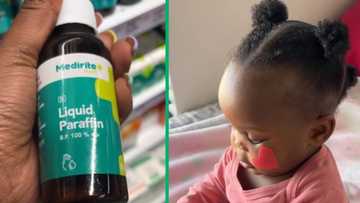 1st time mom uses liquid paraffin to moisturise baby's hair and scalp in video, SA moms grateful for plug