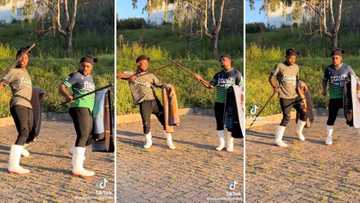 2 Sotho men slay 'Stimela' dance challenge carrying blankets and sticks in gumboots