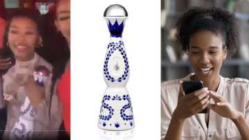 Lady breaks expensive tequila bottle while dancing, Mzansi roasts peeps for hitting booze bottles at groove