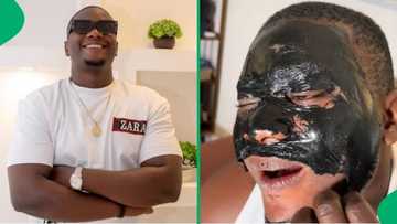 "She's after my life": Man's bae puts charcoal face mask on his beard and eyebrows