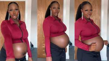 Elegant pregnant woman with shiny skin dances to Burna Boy's song in video: "The baby will be a dancer"