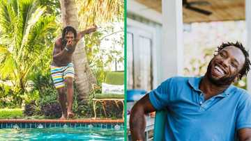 TikTok video of man realising phone is still in pocket mid-jump into pool, Mzansi impressed by reflexes