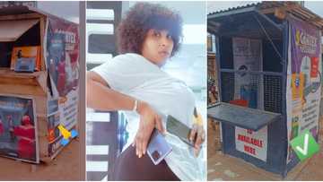 Lady inspires social media users with before and after photos of her kiosk
