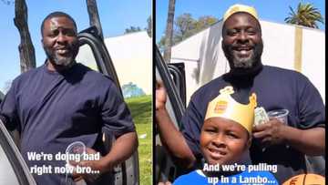 American homeless man living in car with kid surprised with Laker's game, Lamborghini ride and wad of cash from random man
