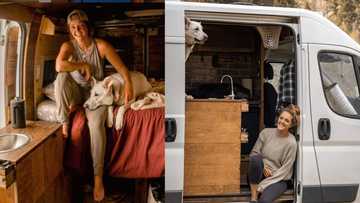 Woman dumps boyfriend, quits job to live with her dog in furnished van