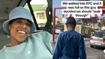 TikTok video of fed-up customer walking KFC drive-thru has Mzansi in stitches: "You're giving us ideas here"