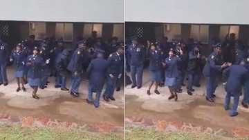 Mzansi savagely roasts cops for dancing to celebrate graduating from SAPS training, "A law unto themselves"