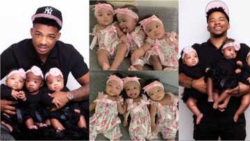 Aww: Couple share beautiful photos of triplets as babies turn 6 months old, Mzansi reacts