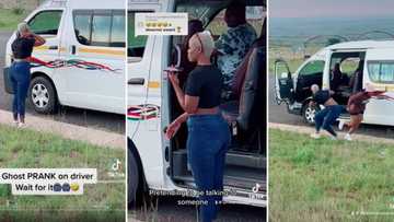 Woman hilariously pulls ghost prank on taxi driver and passengers, video goes viral and leaves SA in stitches