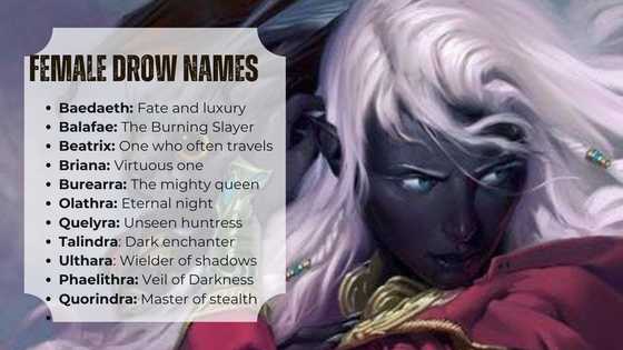 Best female drow names and meanings: top picks for D&D fans - Briefly.co.za