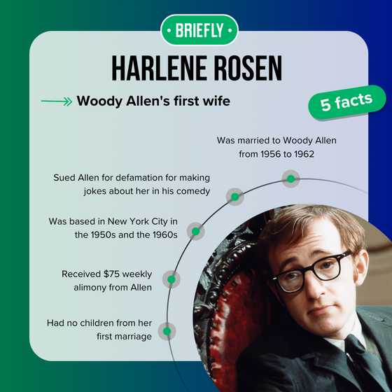 Who is Harlene Rosen? Get to know Woody Allen's first wife - Briefly.co.za