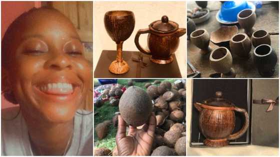 Young lady makes items from coconuts, people are "going nuts"