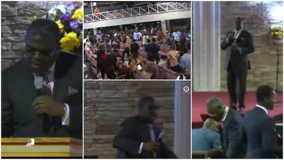 Pastor runs away while preaching to prank his members, congregation scatters in video