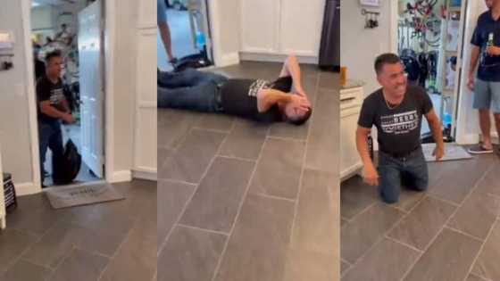 Man drops to floor after his brothers pay surprise visit on his 60th birthday, reads reactions in tears