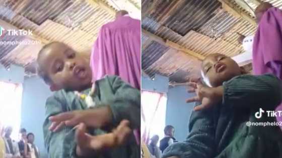 Toddler in church does 'Kilimanjaro' dance challenge while pastor preaches, Mzansi in stitches over TikTok