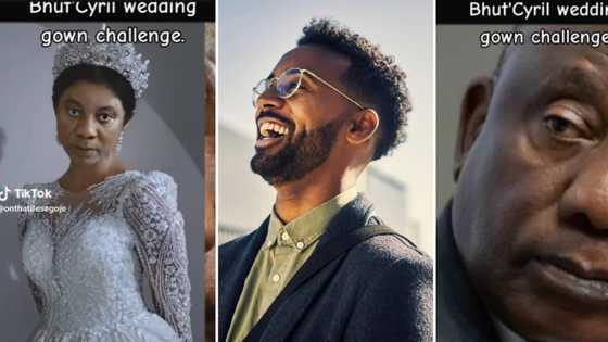 South African’s laugh at TikTok of Rampaphosa in wedding dress and crown, the video edit had people biusting
