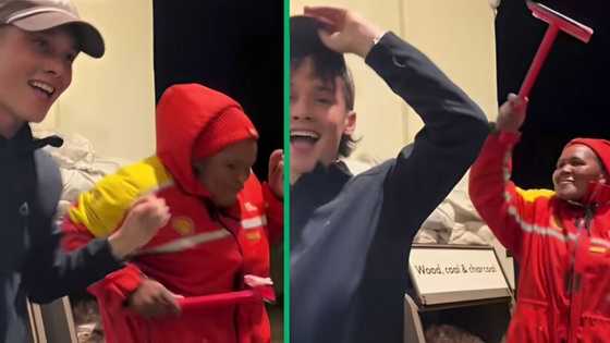 White man's heartwarming dance with petrol attendant sparks joy in Mzansi