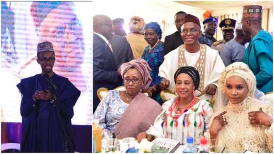 Nigerian governor's son shares photo of dad's wives, praises polygamy