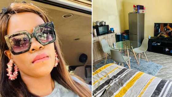 Nelspruit woman flaunts her 1 room apartment, asks Mzansi to review her gorgeous home: "Simple and clean"